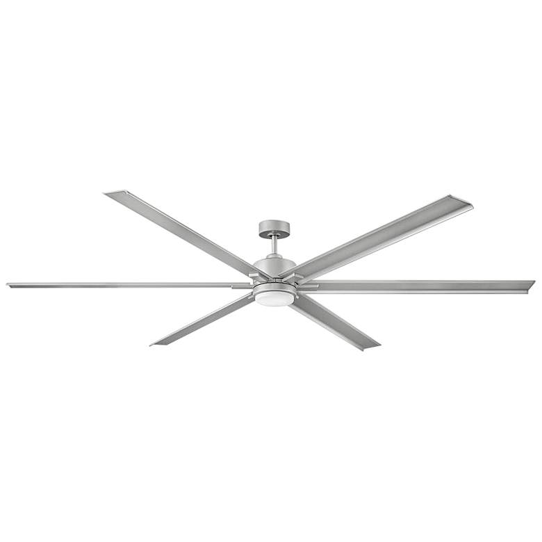 Image 1 99" Hinkley Indy Maxx Brushed Nickel Outdoor LED Smart Ceiling Fan