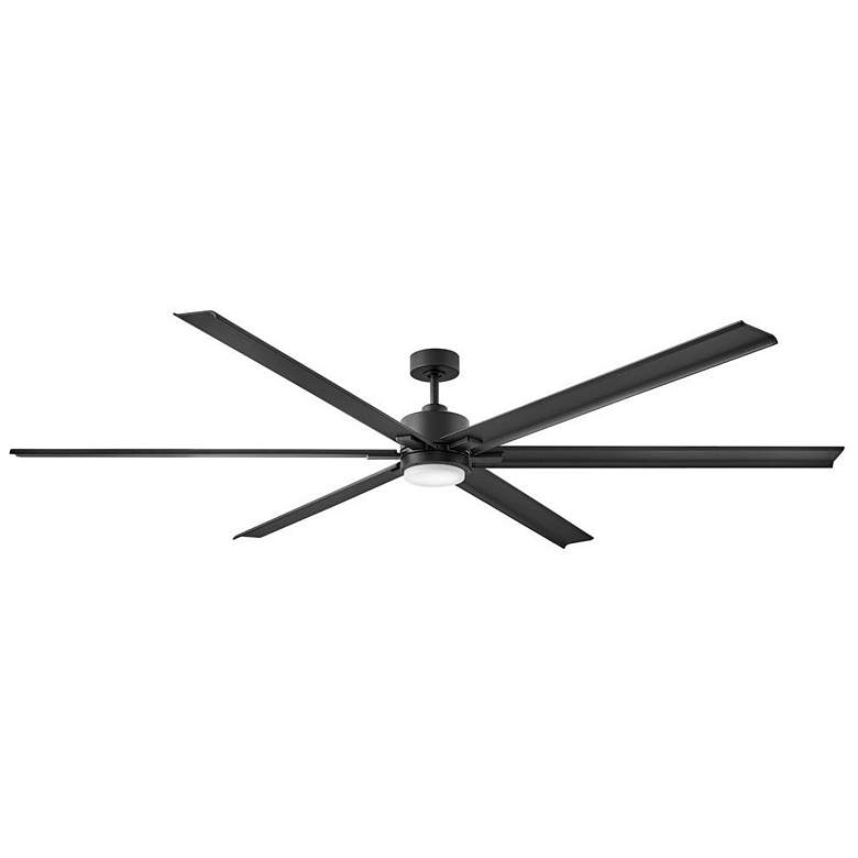 Image 1 99" Hinkley Indy Maxx Matte Black Outdoor LED Smart Ceiling Fan