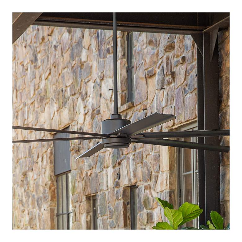 Image 1 99" Hinkley Indy Maxx Matte Black Outdoor LED Smart Ceiling Fan