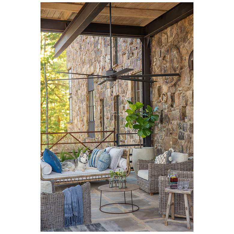 Image 4 99" Hinkley Indy Maxx Matte Black Outdoor LED Smart Ceiling Fan more views