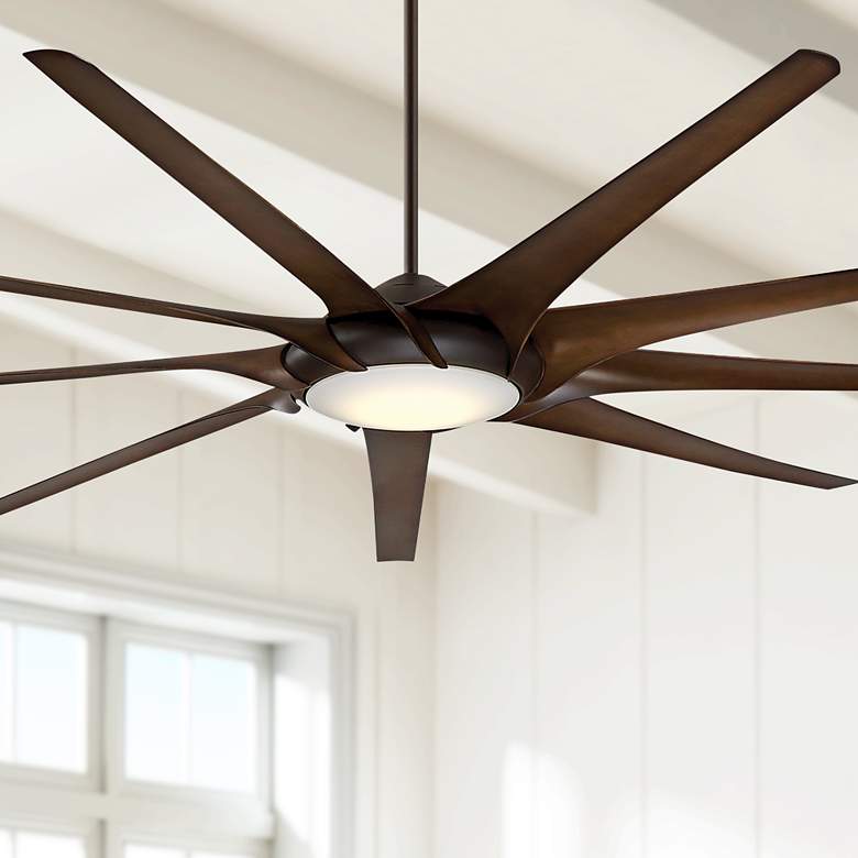 99&quot; Minka Aire Ninety Nine Bronze LED Large Ceiling Fan with Remote
