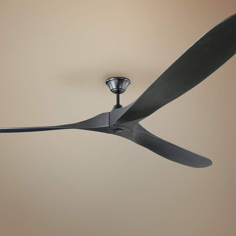 Image 1 99 inch Monte Carlo Maverick Grand Black Damp Rated Ceiling Fan