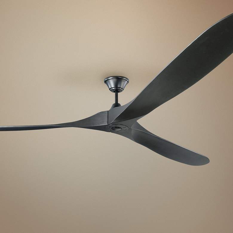 Image 1 99" Monte Carlo Maverick Grand Black Damp Rated Ceiling Fan