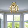 1_Acanthus 12 3/4" Wide Distressed Winter Gold Ceiling Light in scene