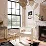 Thumbnail1 of Sloane Cream Velvet Sculpture Accent Chair in scene