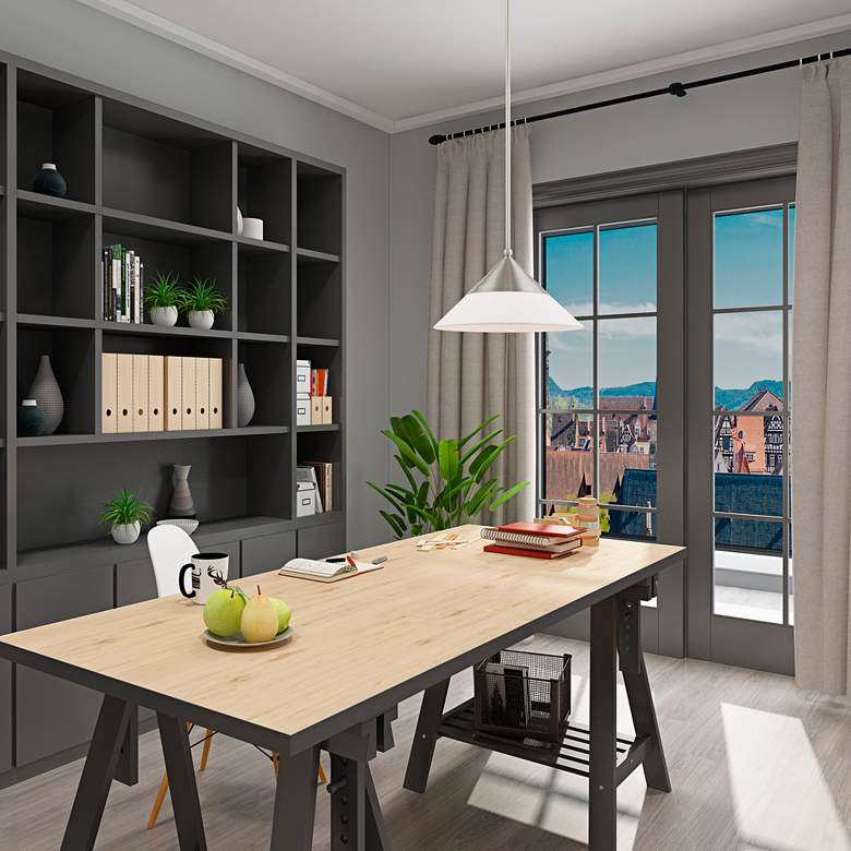 Image 1 Stockholm 1 Light Brushed Nickel Mini Pendant in scene
