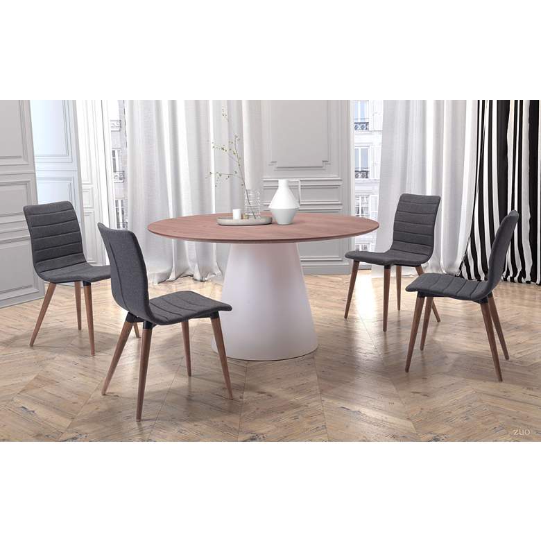 Image 1 Zuo Jericho Gray Fabric Modern Dining Chairs Set of 2 in scene