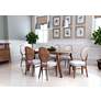 Zuo Regents Gray Fabric and Walnut Dining Chairs Set of 2 in scene