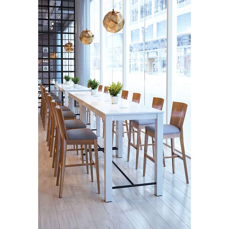 Image 1 Ambrose 29 1/4" Gray Fabric and Walnut Bar Stools Set of 2 in scene
