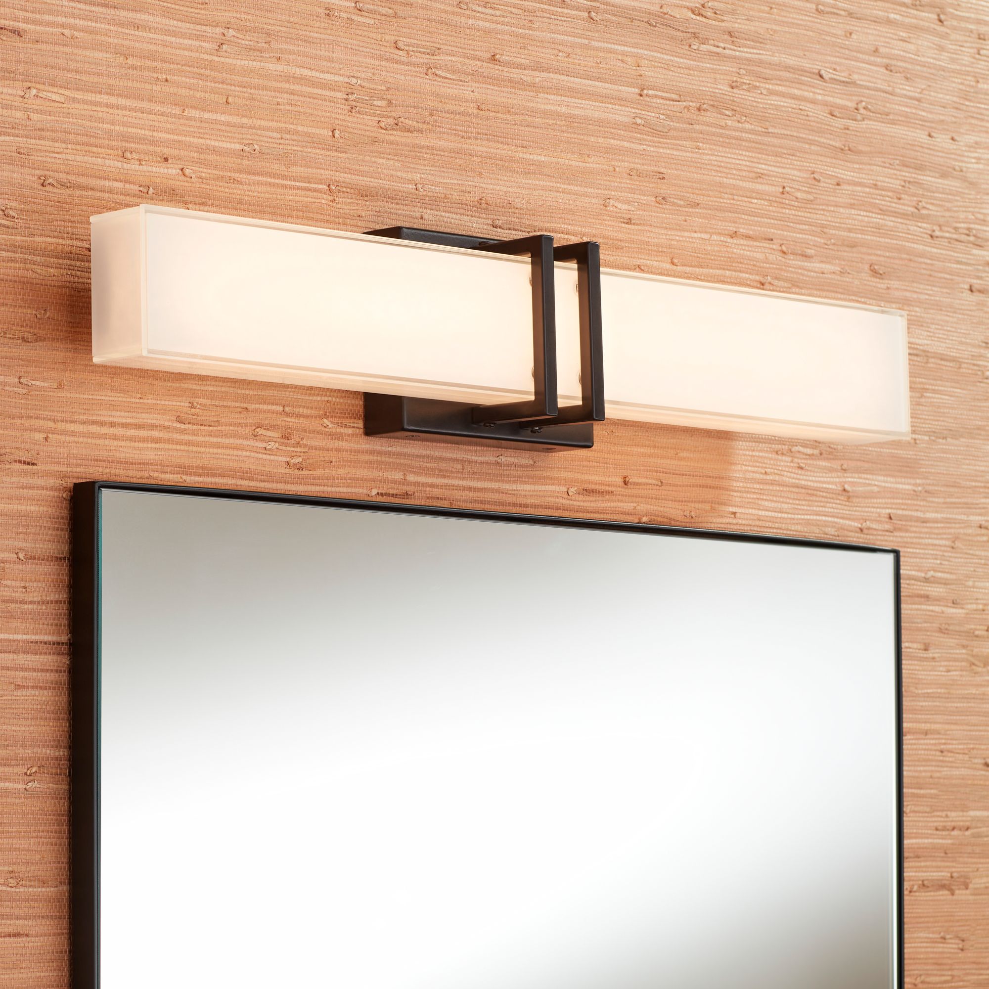 Image 1 Possini Euro Exeter 24" Wide Black LED Bathroom Vanity Light in scene
