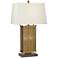 9D153 - Antique Brass Table Lamp with Nightlights