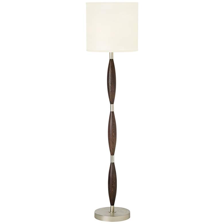 Image 1 9D392 - Chocolate Brown and Brushed Nickel Floor Lamp