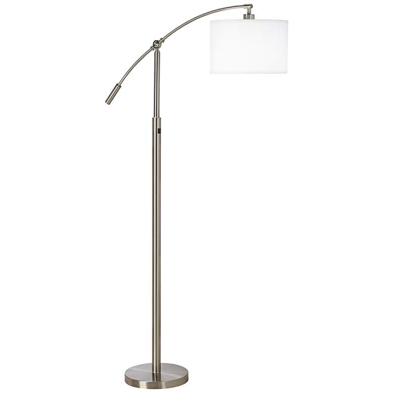 Image 1 9D393 - Brushed Nickel/ Steel Metal Top Slip Floor Lamp