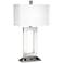 9D897 - Rectangular Brushed Nickel and Chrome Table Lamp