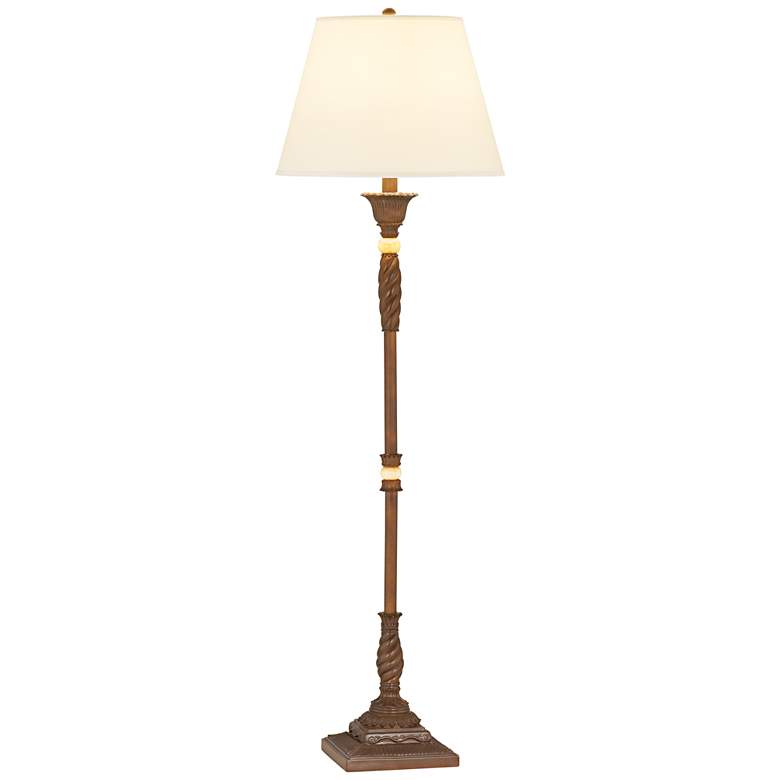 Image 1 9F057 - Copper Bronze Finish Metal and Resin Floor Lamp