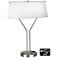 9F113 - Brushed Nickel Double Bar Work Station Table Lamp