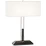 9F169 - Silver and Ebony Table Lamp w/Outlets