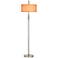 9F217 - Brushed Nickel/Steel Floor Lamp w/Burnt Orange Shade