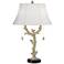 9F274 - Off-White Coral Motif Table Lamp