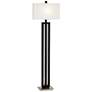9G233 - Espresso and Brushed Nickel Wood Cutout Floor Lamp
