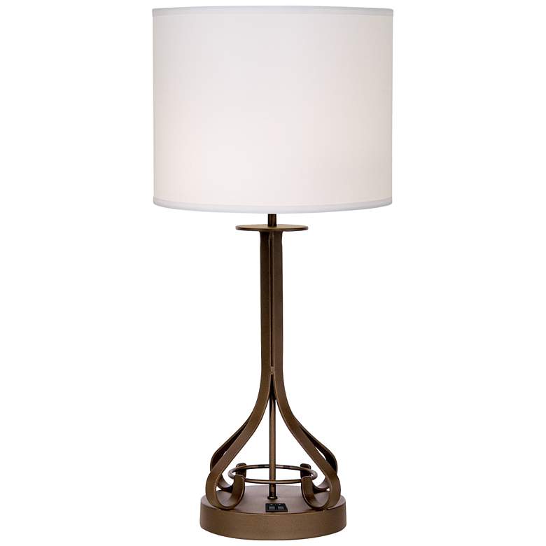 Image 1 9G248 - Dark Rust Finish Table Lamp with Round Base