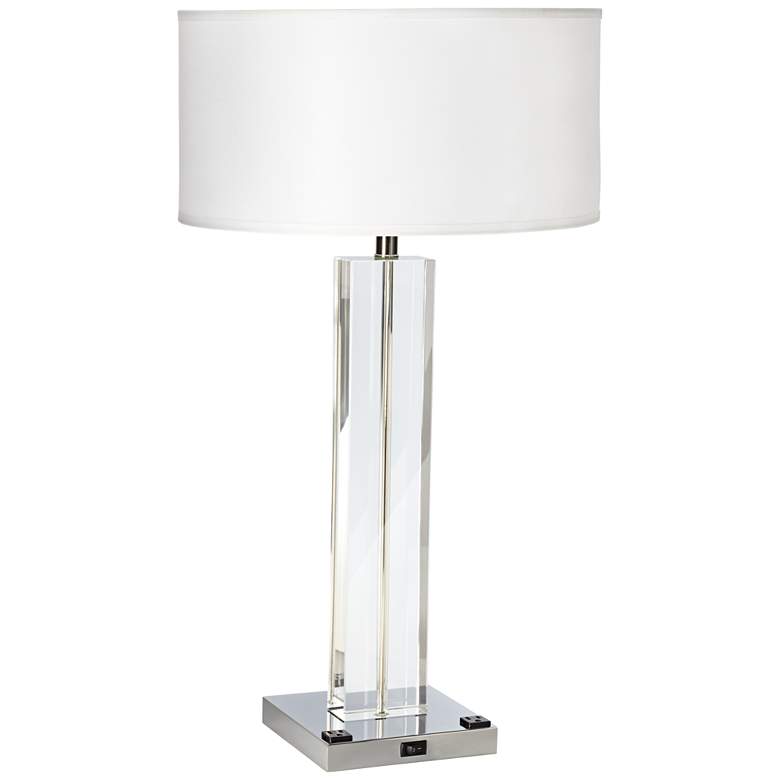 Image 1 9G497 - Polished Nickel Metal Table Lamp w/ Workstation