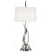 9G551 - Curved Vines Brushed Nickel Work Station Table Lamp
