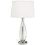 9G588 - Brushed Nickel Glass Table Lamp w/ Workstation