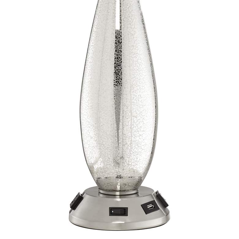 Image 3 9G588 - Brushed Nickel Glass Table Lamp w/ Workstation more views
