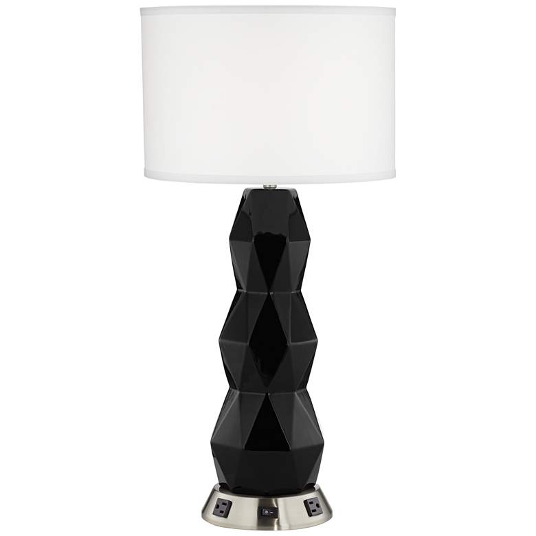 Image 1 9G595 - Black Ceramic and Metal Table Lamp
