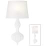 9G629 - Glossy White Wavy Textured Wall Sconce