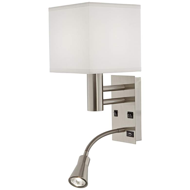 Image 1 9G644 - Headboard Mount Light with Gooseneck Reading Light L