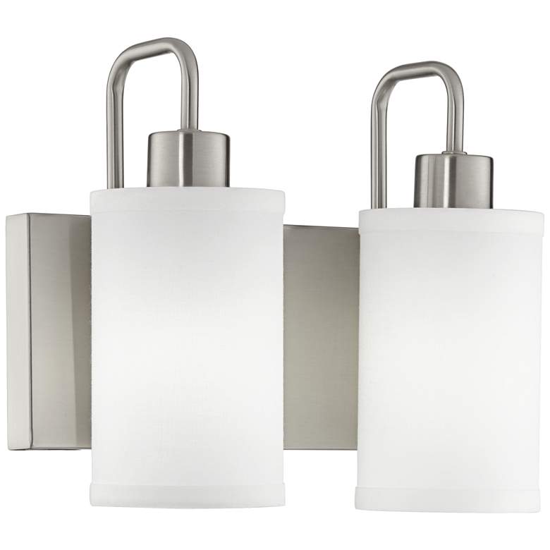Image 1 9G647 - Brushed Nickel Metal Two-Light Wall Sconce