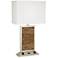 9G705 - Banana Fiber Table Lamp with Outlets