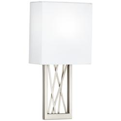 9G718 - Brushed Steel Metal Wall Sconce with X Motif
