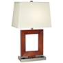 9G730 - Dark Walnut and Brushed Steel Table Lamp