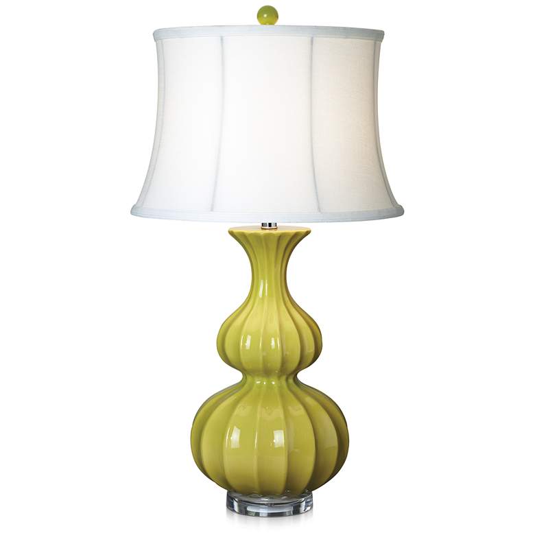 Image 1 9H042 - Sweet Pea Green Table Lamp with Outlet