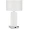 9H480 - White and Polished Chrome Table Lamp w/ 1 Outlet