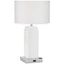 9H480 - White and Polished Chrome Table Lamp w/ 1 Outlet