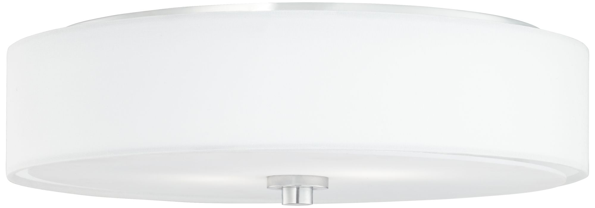 9H555 - White Sandstone Linen Polished Chrome Ceiling Light