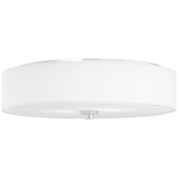 9H555 - White Sandstone Linen Polished Chrome Ceiling Light