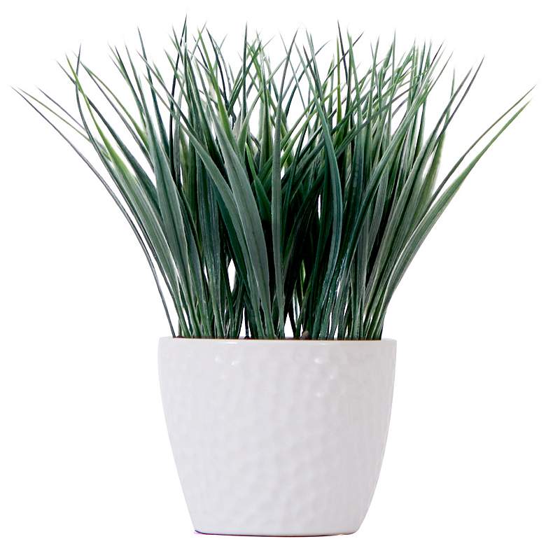 Image 1 9in. Artificial Grass Plant with Decorative Planter