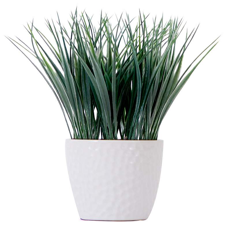 Image 2 9in. Artificial Grass Plant with Decorative Planter