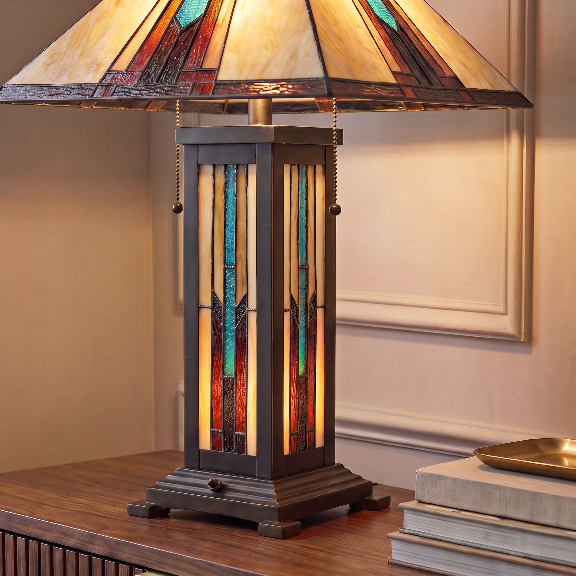 Watch A Video About the Robert Louis Tiffany Ranier Mission Night Light Table Lamp