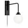 9M741 - 19" Wall Mount Black Pendant With Glass Ball