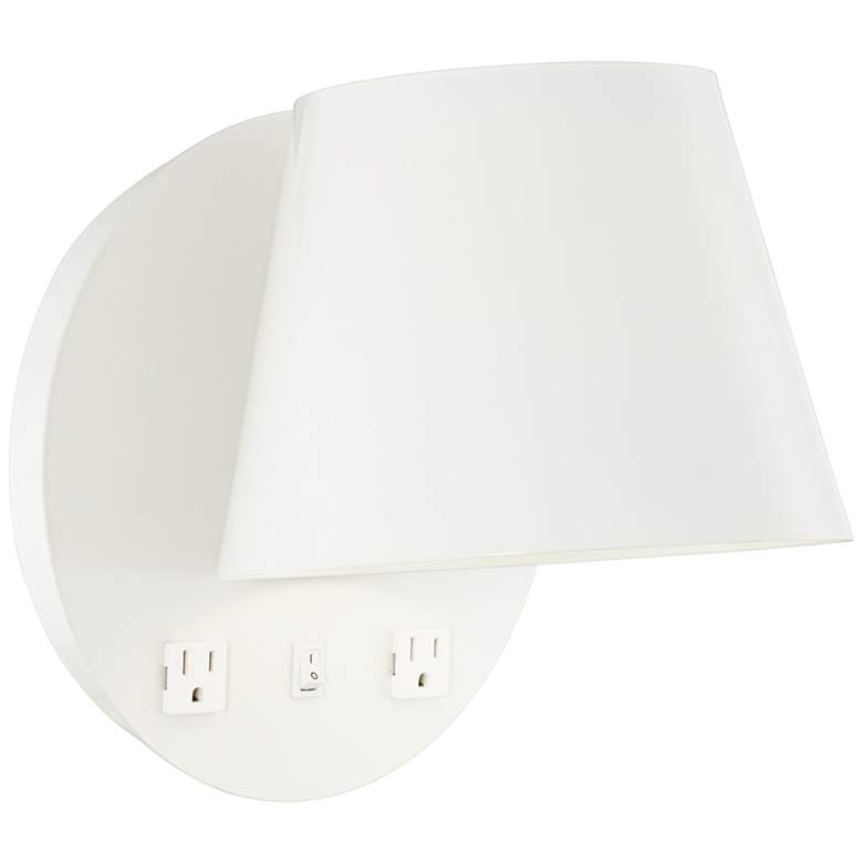 Image 1 9M974 - Headboard Mounted Sconce with 2 Electrical Outlets