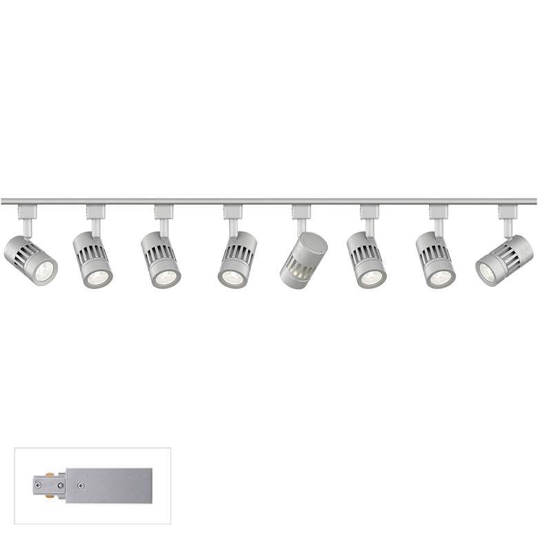Image 1 9N039 - 8&#39; Silver LED Track Light with 8 Heads