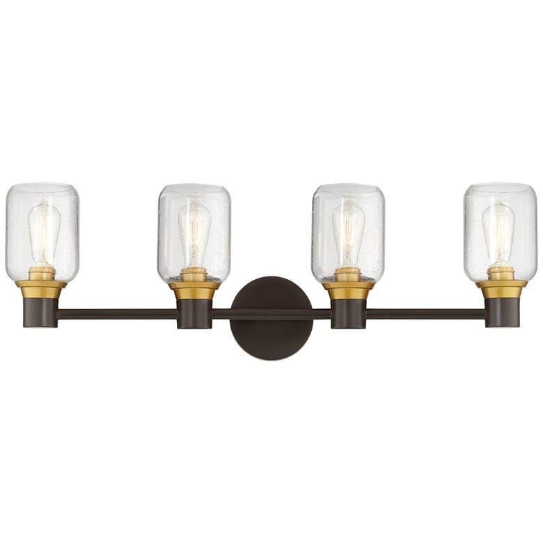 Image 1 9P571 - Wall Sconce with 4 Seeded Glass Shades