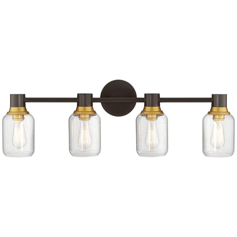 Image 2 9P571 - Wall Sconce with 4 Seeded Glass Shades more views