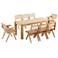 9pc Rockaway 70.86 Dining Set in Nature with 8 Hamlet Side and Arm Chairs
